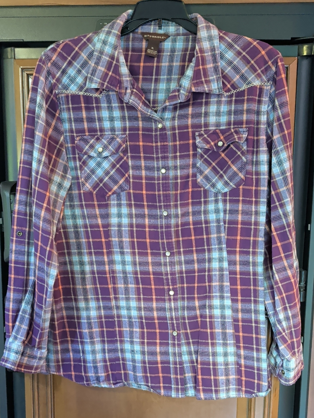 Bit & Bridle Purple Plaid Button-Down Shirt